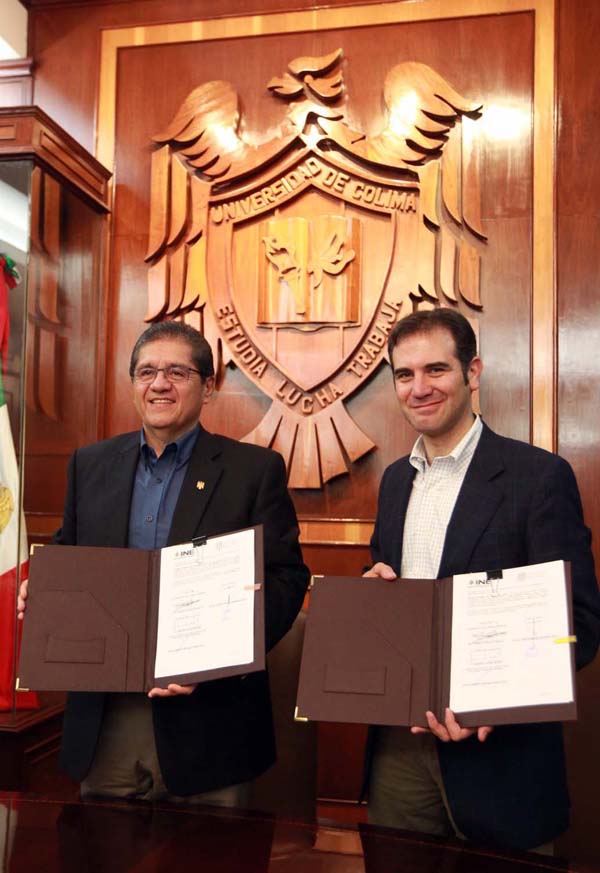 Firma de Convenio entre el Instituto Nacional Electoral y la Universidad de Colima.