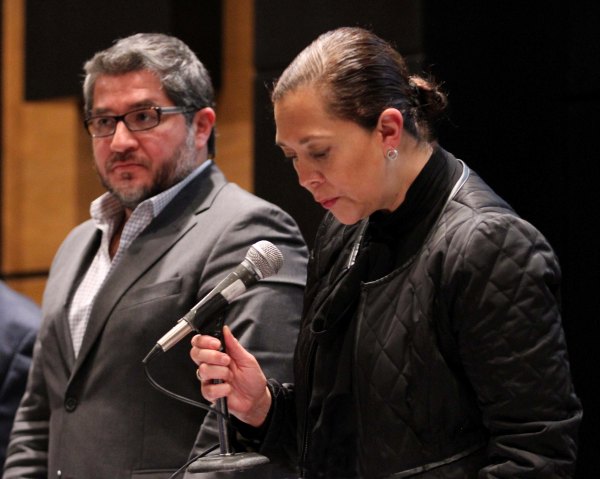 Director Ejecutivo del Registro Federal de Electores René Miranda Jaimes y la Consejera Electoral Adriana Favela Herrera.