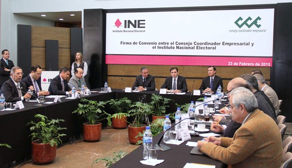 Firma de Convenio entre el Consejo Coordinador Empresarial y el Instituto Nacional Electoral. 