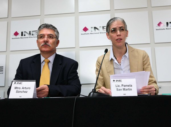 Consejera y Consejero Electorales Arturo Sánchez Gutiérrez y Pamela San Martín Ríos y Valles.
