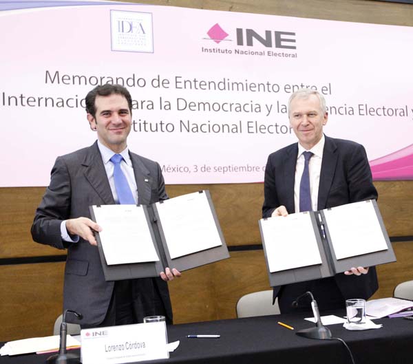 Firma de Memorando de entendimiento entre el Instituto Internacional para la Democracia y la Asistencia Electoral y el Instituto Nacional Electoral.