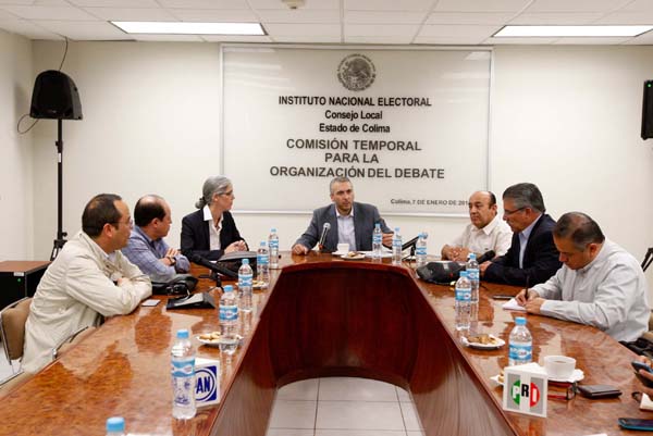 Comisión Temporal del INE encargada de la organización del debate de la candidata y los candidatos al Gobierno de Colima.