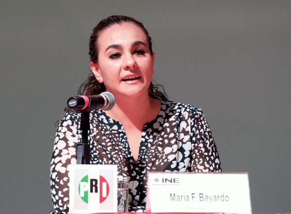 Candidata del PRI  María Fernanda Bayardo Salím.