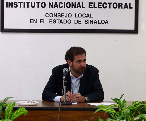 Consejero Presidente del INE Lorenzo Córdova Vianello en el Consejo Local del Estado de Sinaloa.