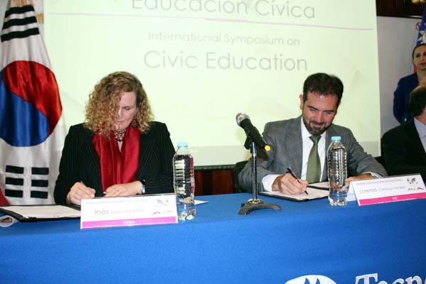 Firma de Convenio de colaboración entre el INE-ITESM para promover la Educación Cívica.