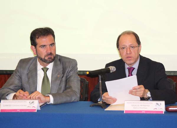Consejero Presidente del INE Lorenzo Córdova Vianello y el Consejero Electoral Marco Antonio Baños Martínez.