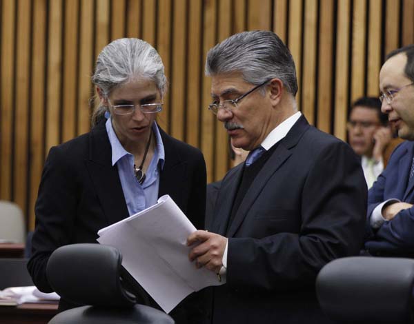 Consejera Electoral Pamela San Martín Ríos y Valles y el Consejero Electoral  Arturo Sánchez Gutiérrez.