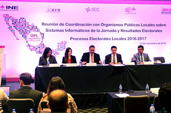 Mesas de trabajo en la Reunión de Coordinación con Organismos Públicos Locales sobre Sistemas Informáticos de la Jornada y Resultados Electorales.