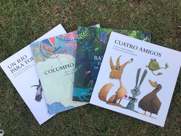 Libros Presentados por el INE en la Feria Internacional del Libro Infantil y Juvenil 2016  'Un Río para Todos';  'Columpio con Alas', 'Ba’alche’ob' y 'Cuatro Amigos'